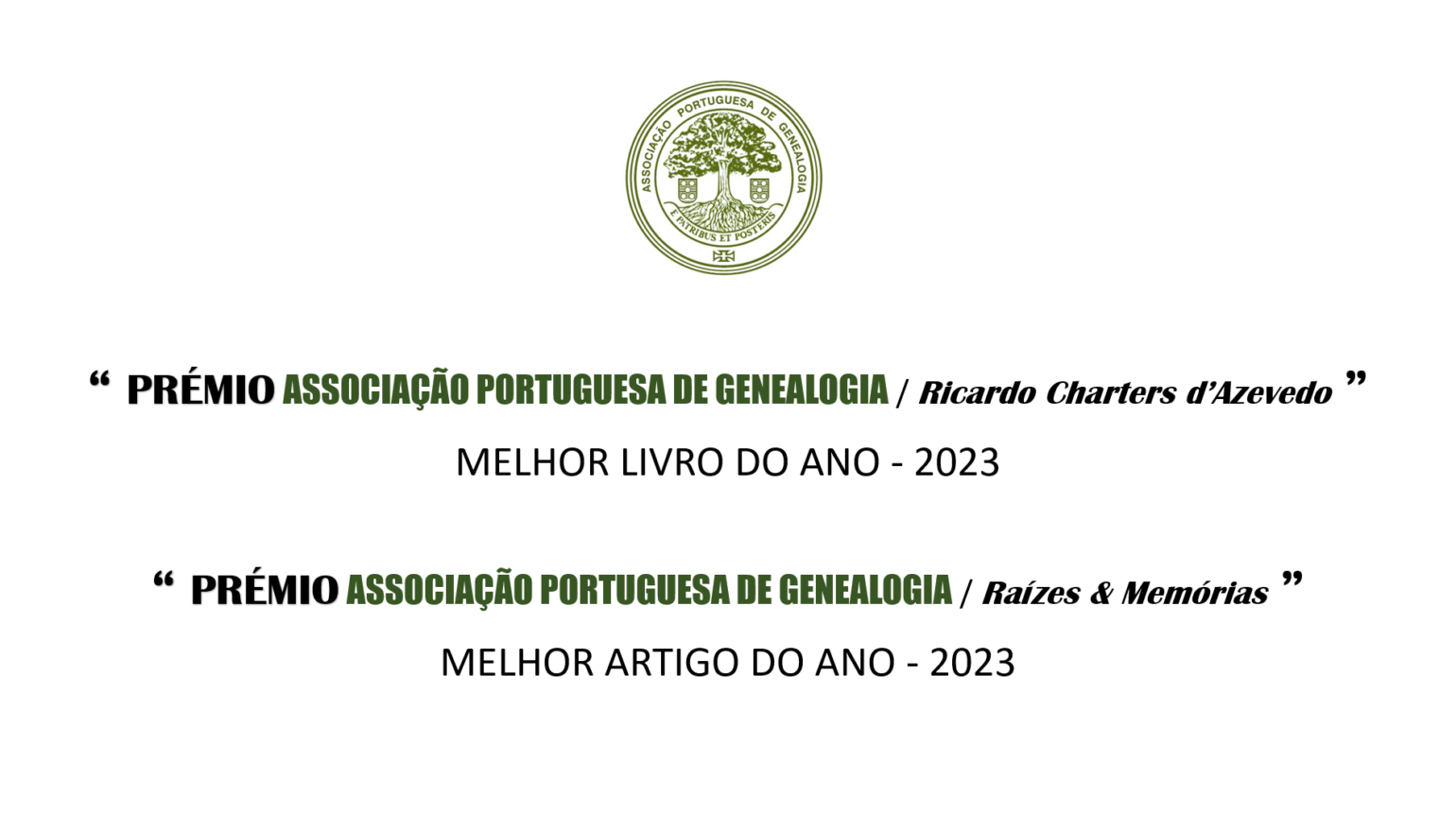 APG institui prémios para melhor livro e artigo de Genealogia e História da Família